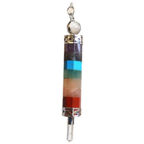 7 Chakra Pendulum with 3 Piece Joint for Dowsing and Energy Use