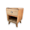 Round One Drawer Bedside Table in Recycled Wood for Stylish Storage