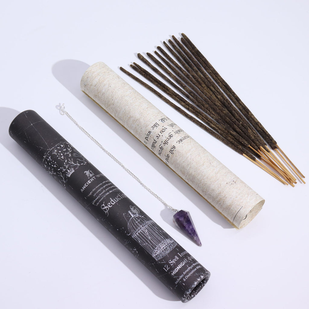 Ancient Witch Spell Incense Seduction with Amethyst Pendulum