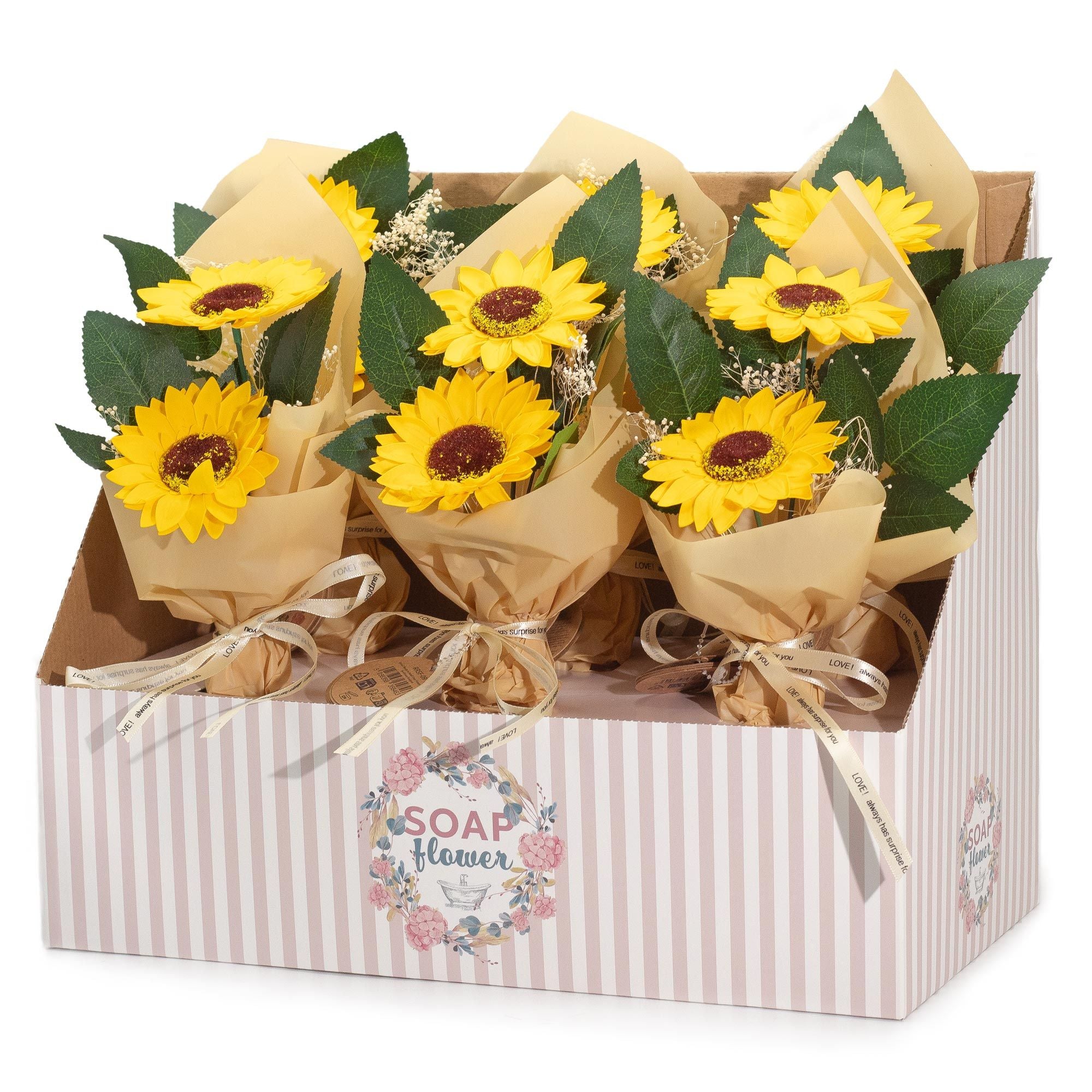 Soap Flower Two Sunflower Bouquet for Home Accent and Gifting