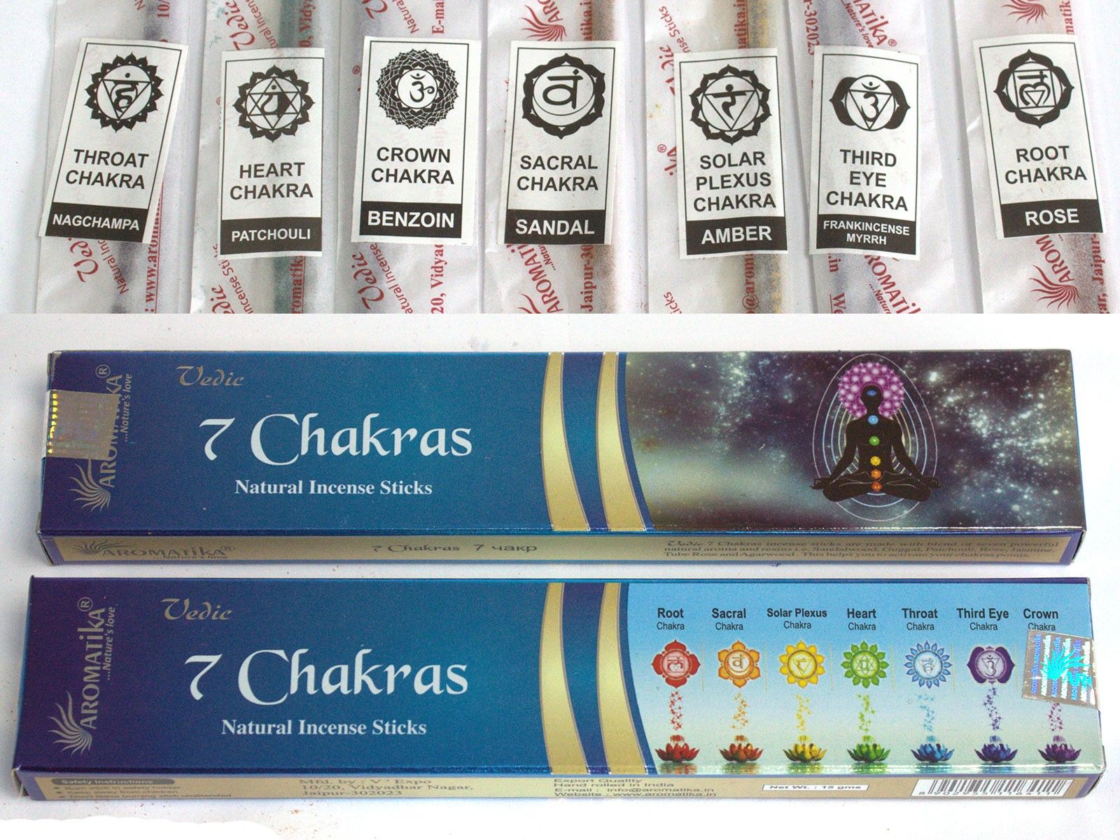Vedic Incense Sticks 7 Chakras for Aromatic Home Fragrance Box