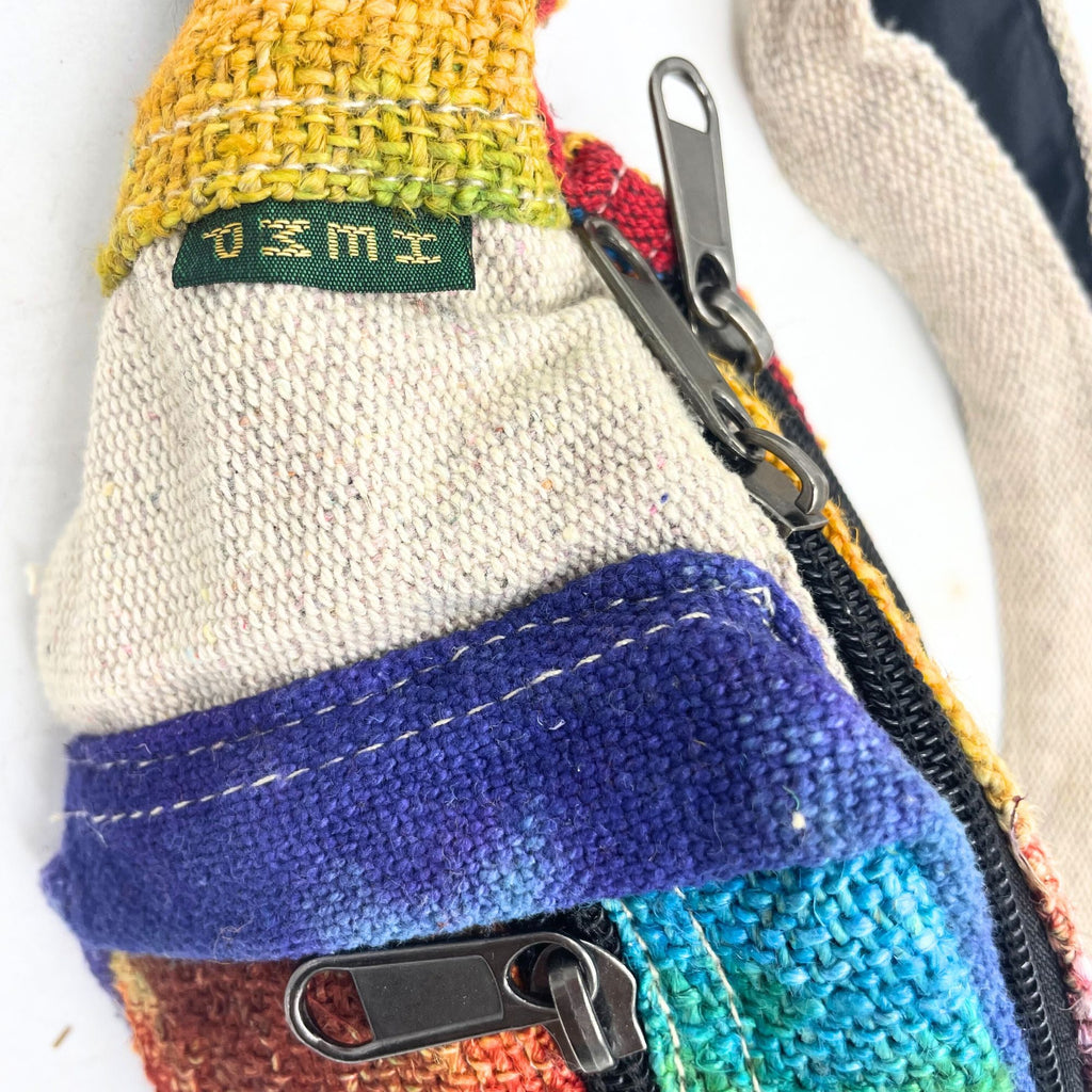 Tiedye Hemp Bum Bag with Adjustable Strap for Versatile Wear