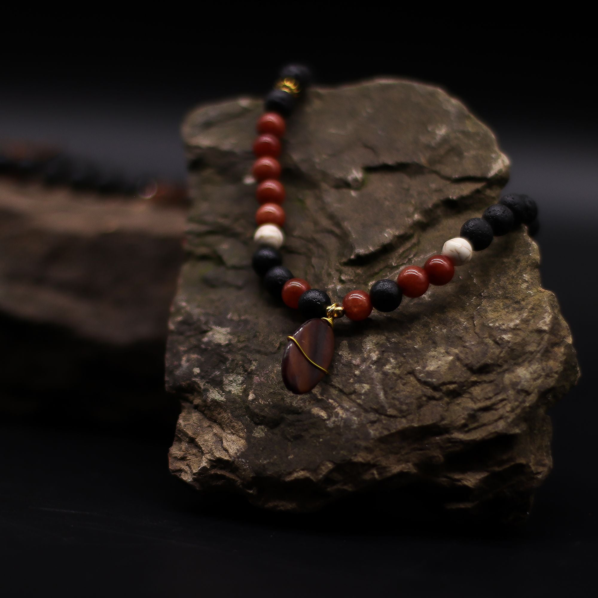Essence of the Volcano Necklace with Authentic Lava Stones Gift