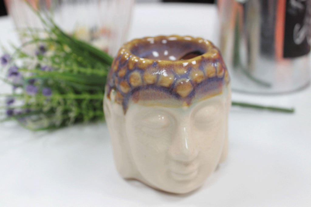 Buddha Oil Burner in Ivory and Mint for Fragrance and Decor