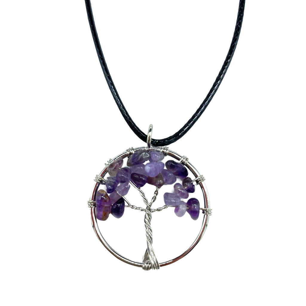 Tree of Life Pendant in Amethyst with Intricate Design Detail