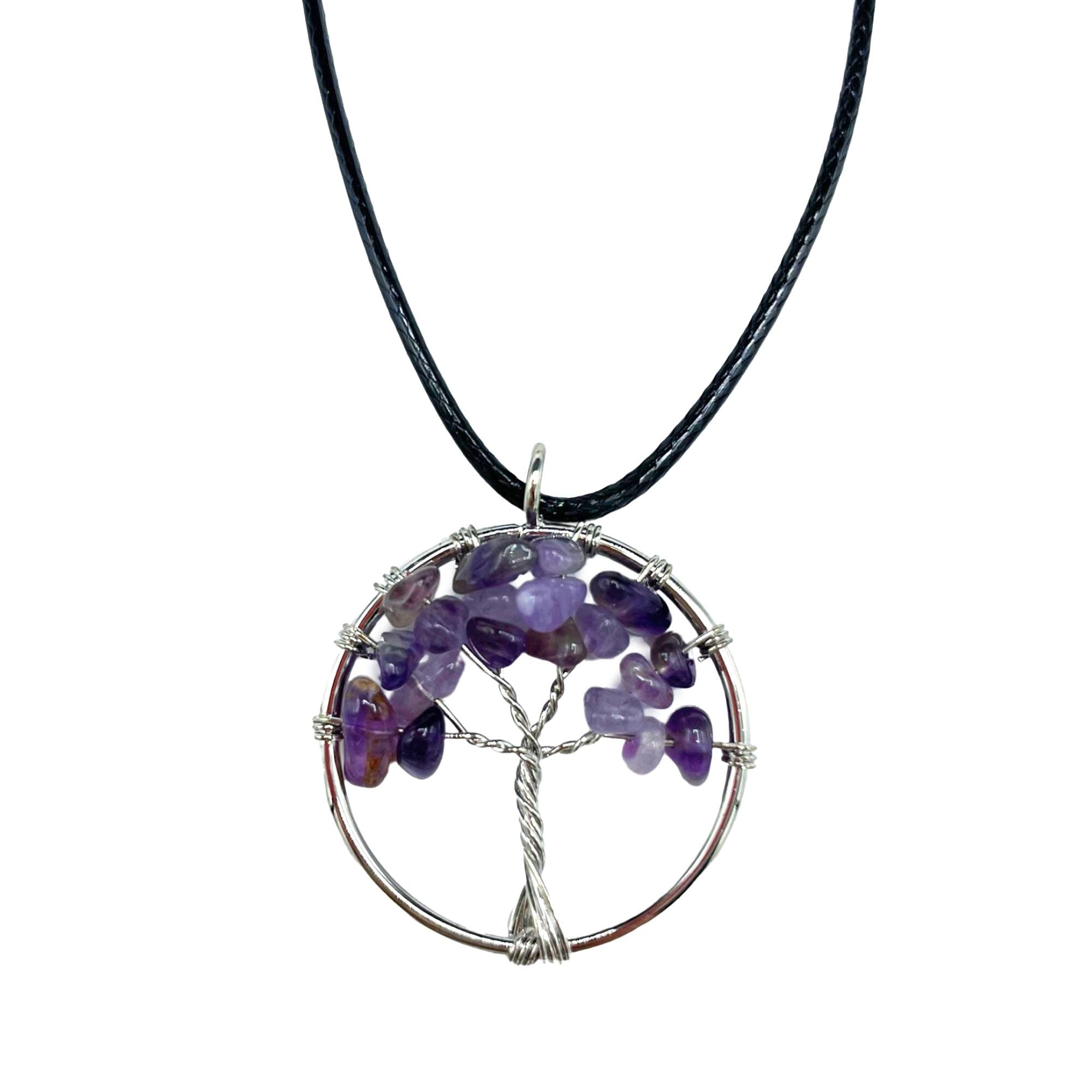 Tree of Life Pendant in Amethyst with Intricate Design Detail