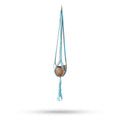 Classic Macrame Pot Holder in Powder Blue for Medium Pots