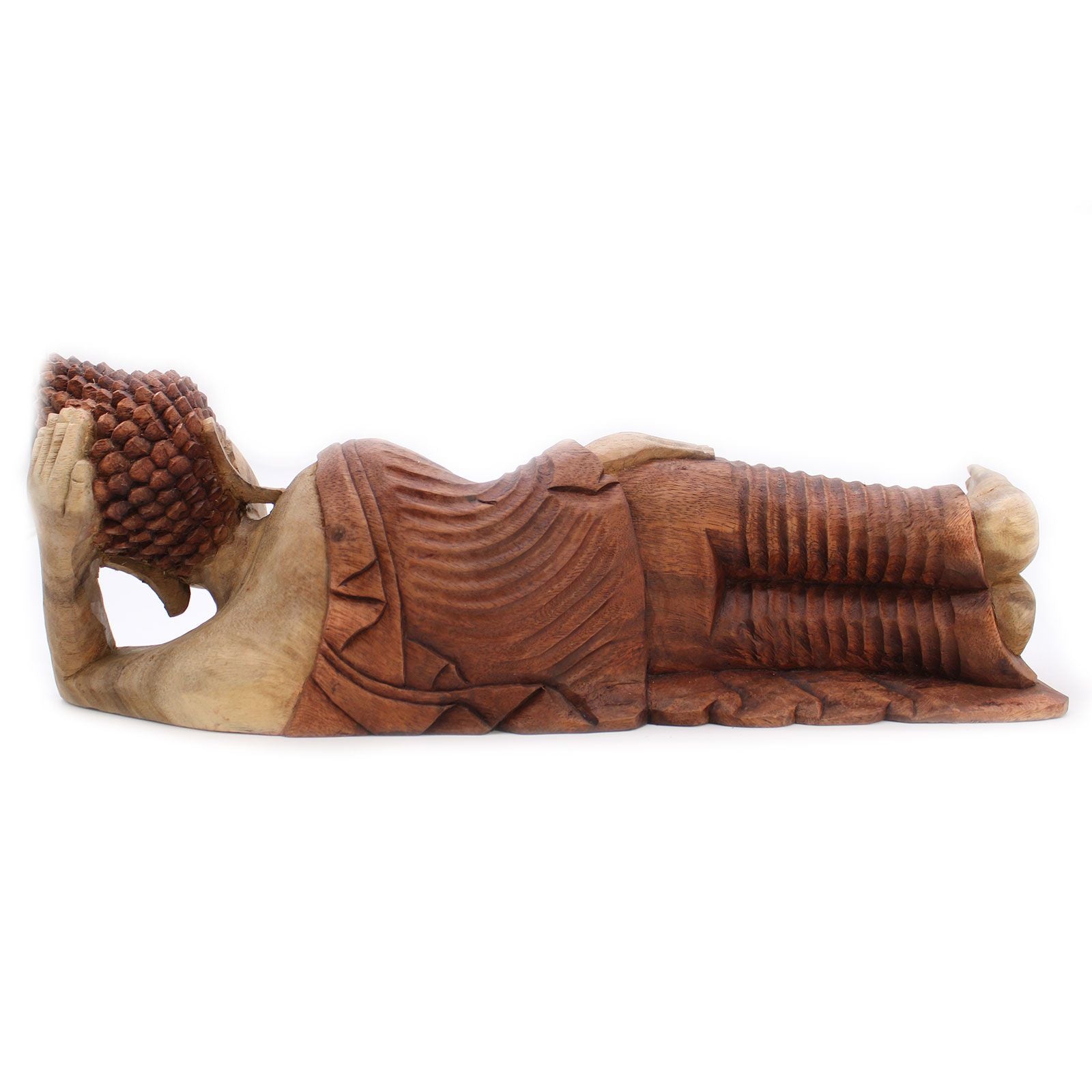 Sleeping Buddha Hand Carved Statue 50cm Unique Art Piece
