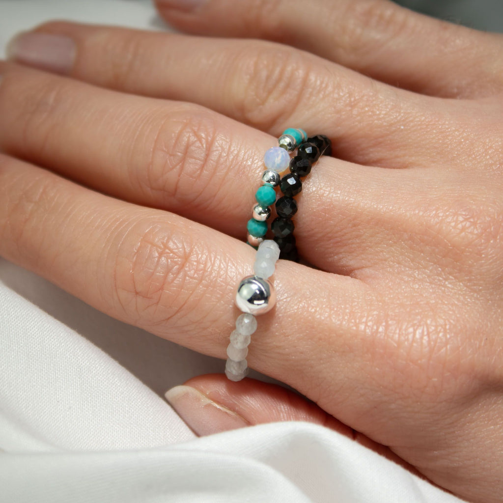 Nymph Spirit Gemstone Ring Set Endless Ocean for Unique Style