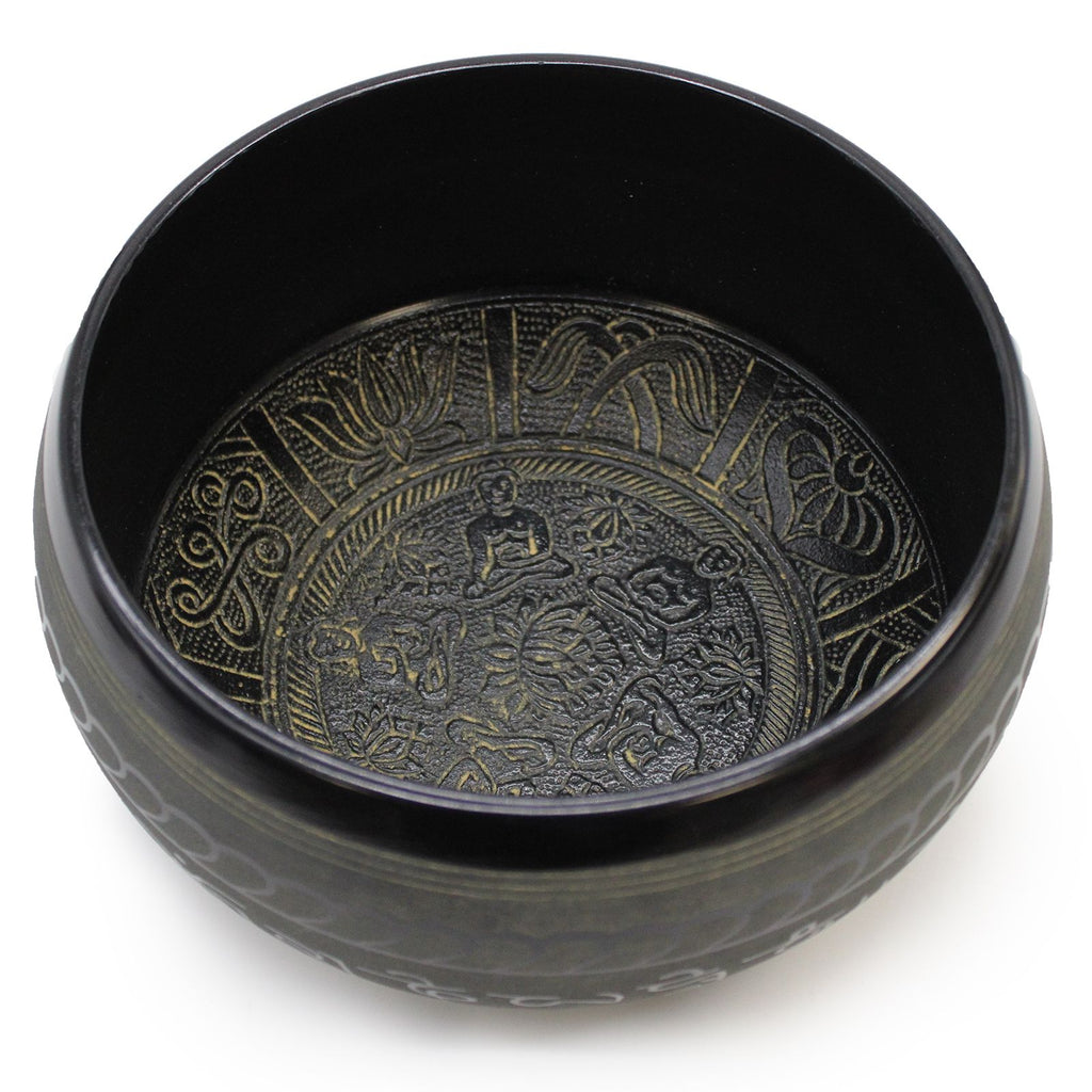 Extra Loud Singing Bowl with Five Buddha Design for Sound Baths