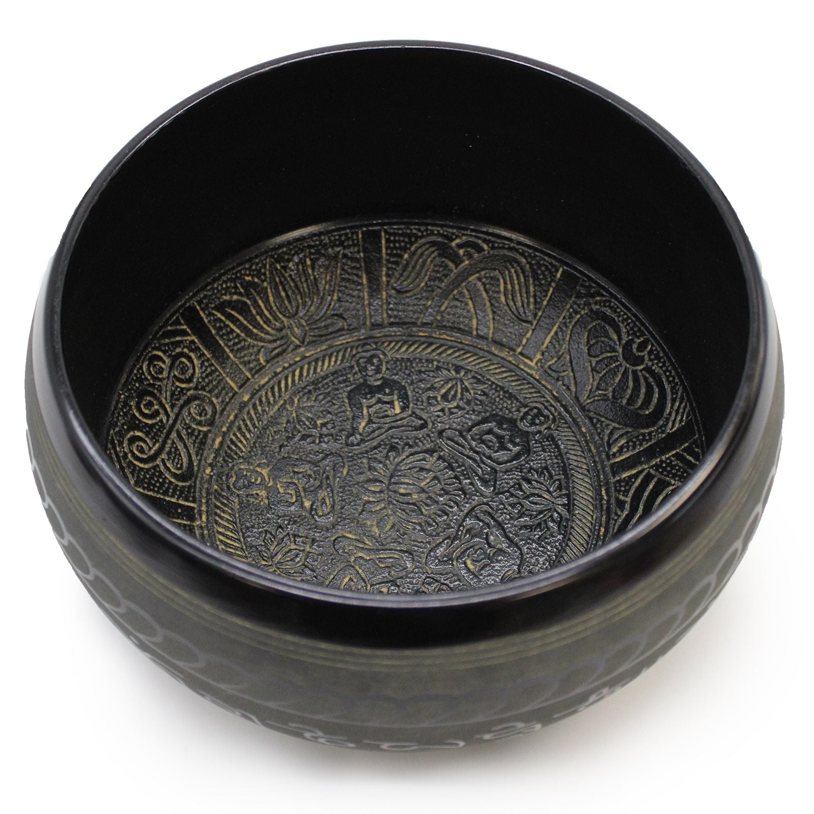 Extra Loud Singing Bowl with Five Buddha Design for Sound Baths