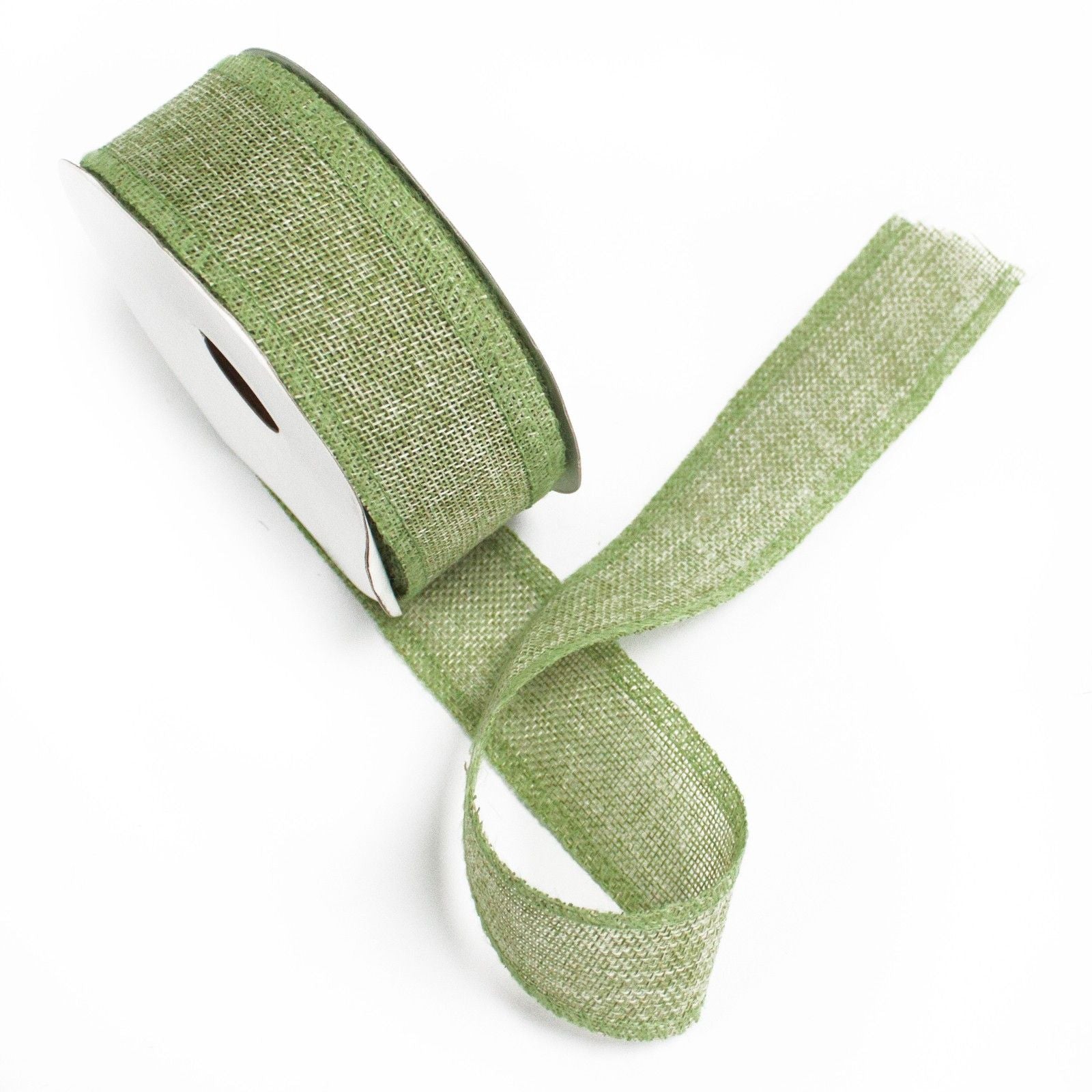 Natural Texture Ribbon 38mm x 20m in Moss for Gift Wrapping