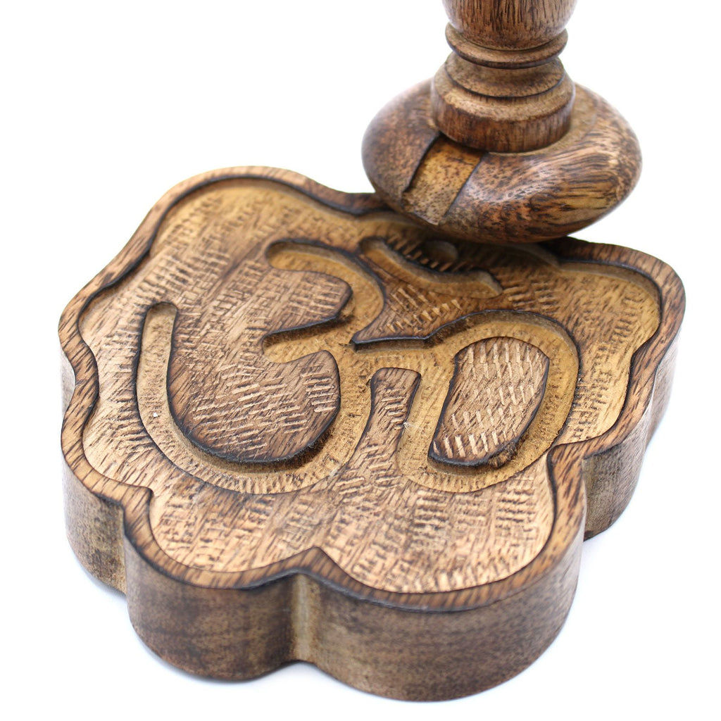 Small Mango Wood Backflow Burner Ohm for Unique Aromatic Experiences