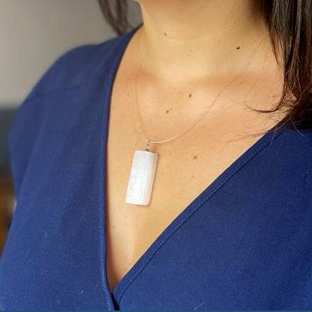 Selenite Natural Pendant with Unique Design for Elegant Style