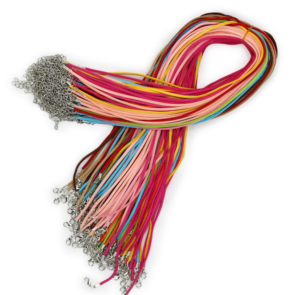 Faux Leather Pendant Cord 2.5mm x 55cm in 10 Assorted Colours