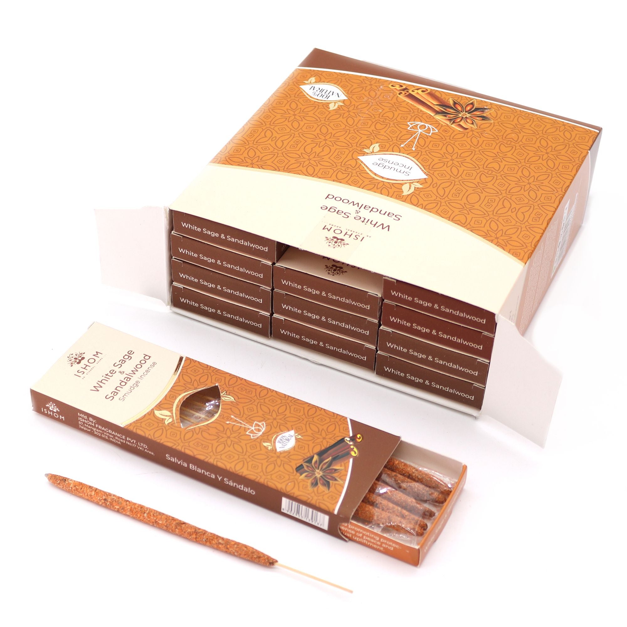 Ishom Smudge Incense with White Sage and Sandalwood Blend