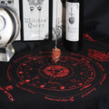 Ancient Witch Mystic Moth Pendulum Divination Cloth in Black and Red
