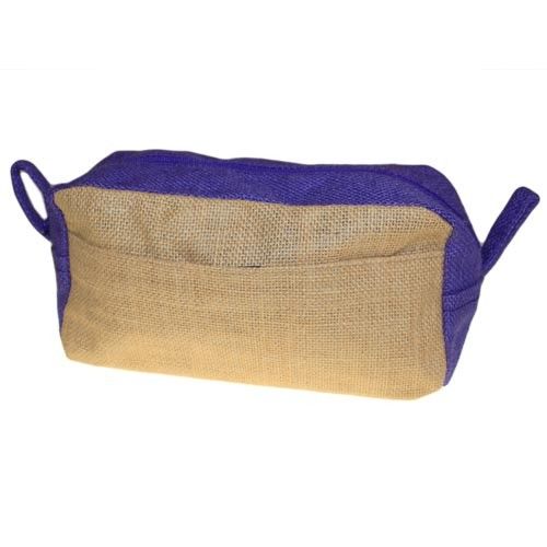 Jute Toiletry Bag in Natural and Lavender for Travel Essentials