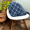Handmade Indigo Throw Midnight Heerak for Elegant Home Decor