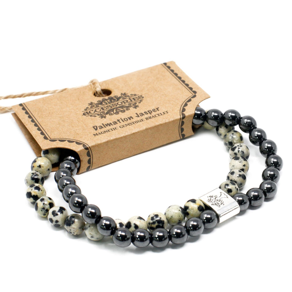 Magnetic Gemstone Bracelet Dalmation Jasper for Everyday Style