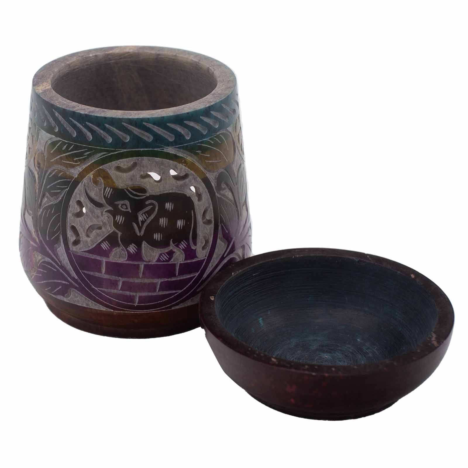 Large Elephant Soapstone Oil Burner in Five Stunning Colours