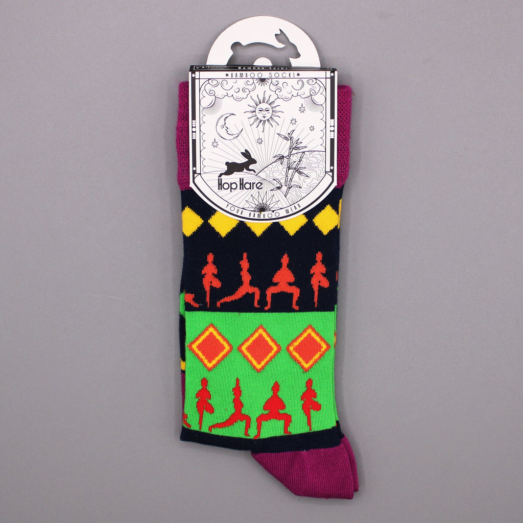 Hop Hare Bamboo Socks S/M Stylish Yoga Poses for Ultimate Comfort