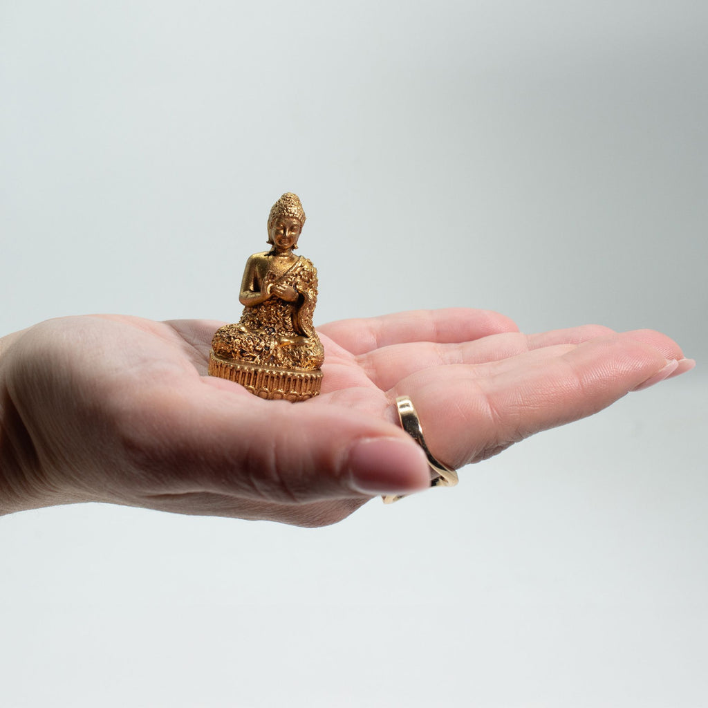 Brass Miniature Buddha Figure Elegant Decorative Accent for Home