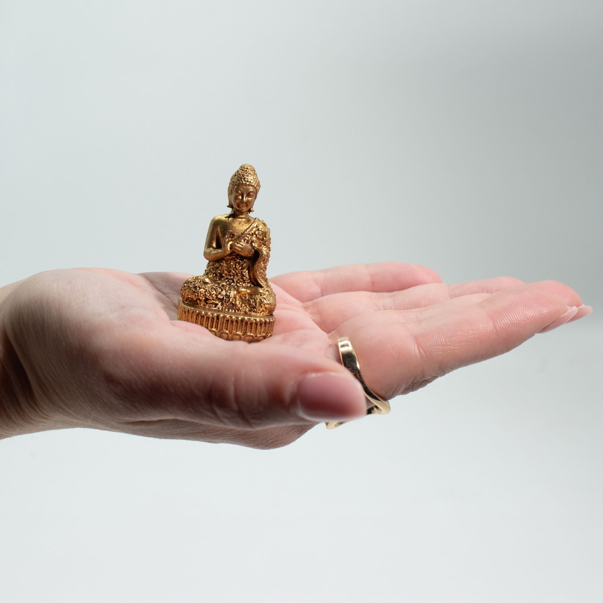 Brass Miniature Buddha Figure Elegant Decorative Accent for Home