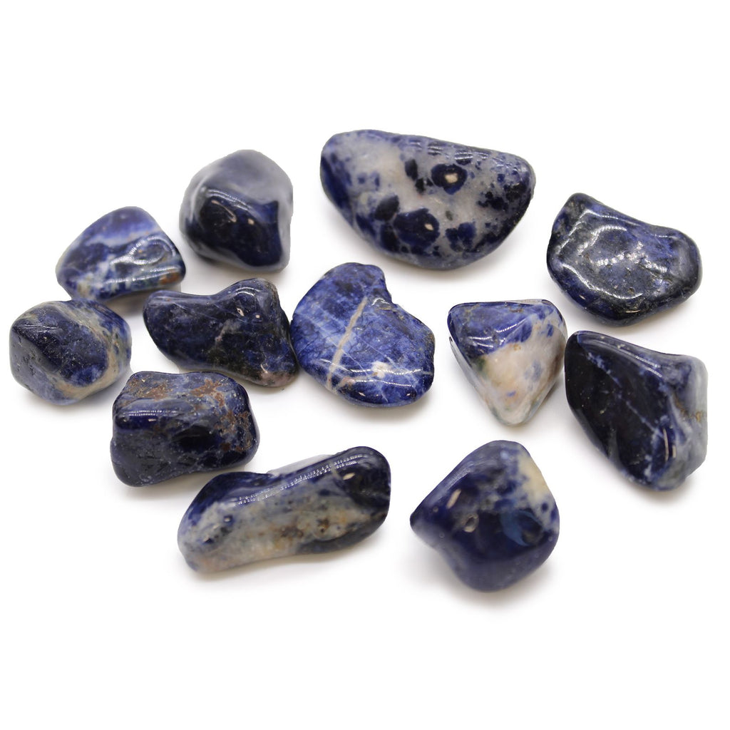 Medium African Tumble Stones in Beautiful Pure Blue Sodalite