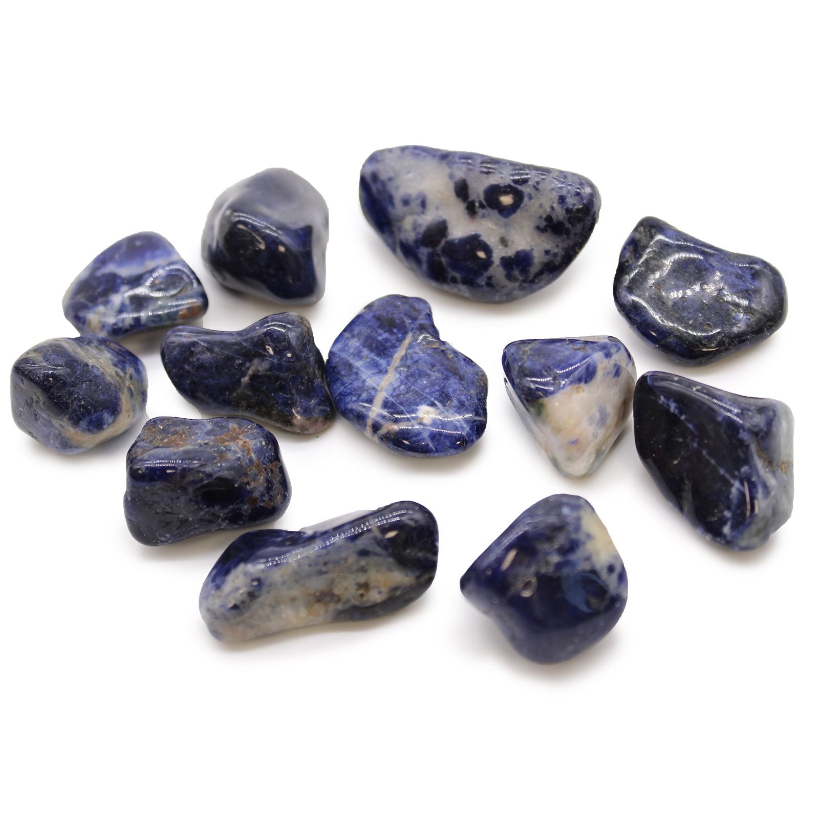 Medium African Tumble Stones in Beautiful Pure Blue Sodalite