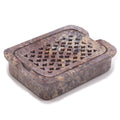 Classic Square Soapstone Soap Dish and Drainer for Bathrooms