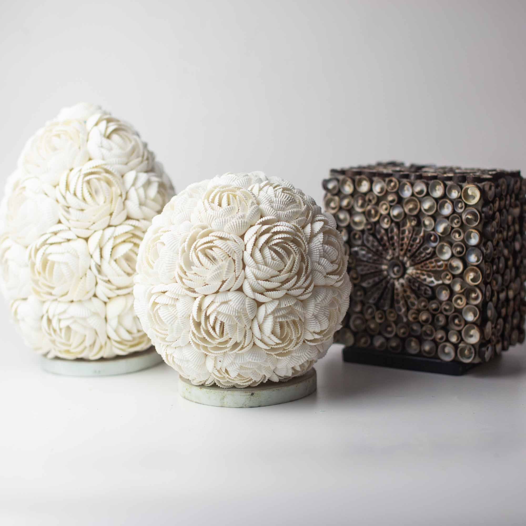 Boho Sea Shell Lamp Rose Oval 20cm Unique Artisan Home Decor