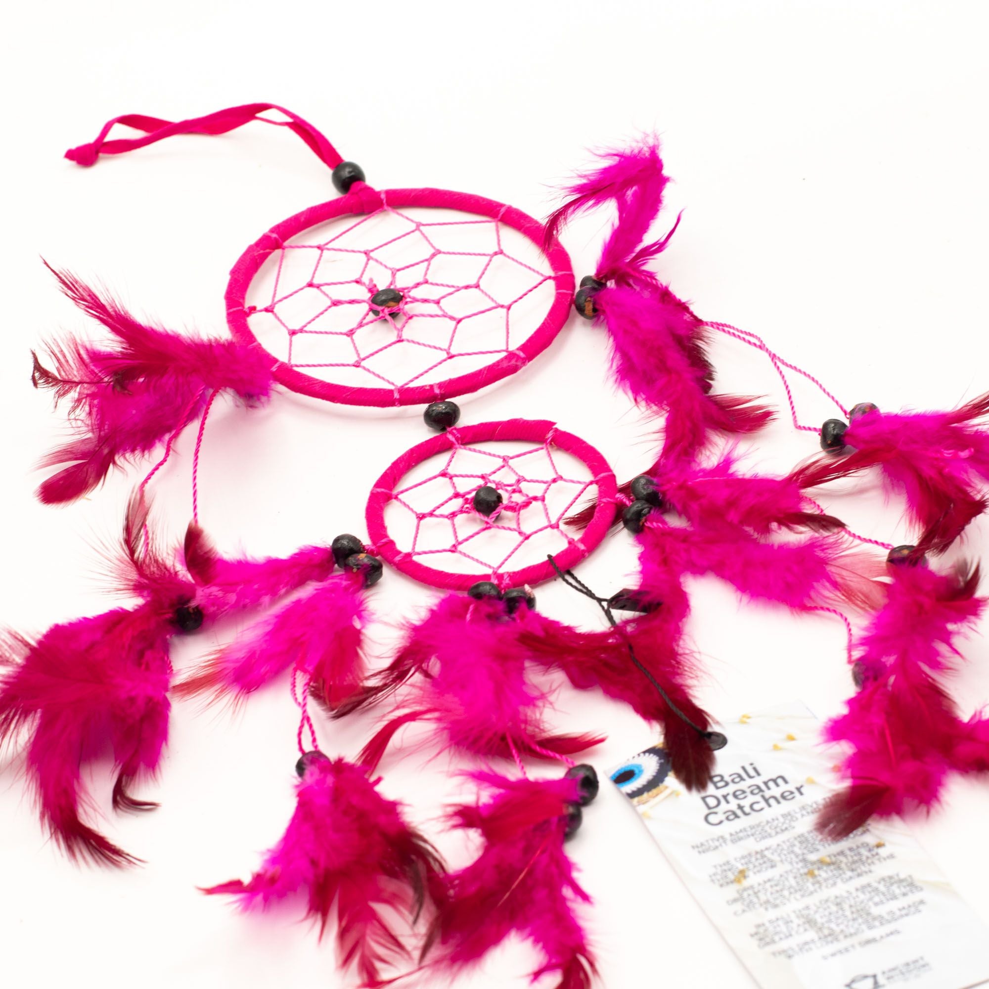 Bali Dreamcatchers Medium Round Turquoise Pink Purple Design