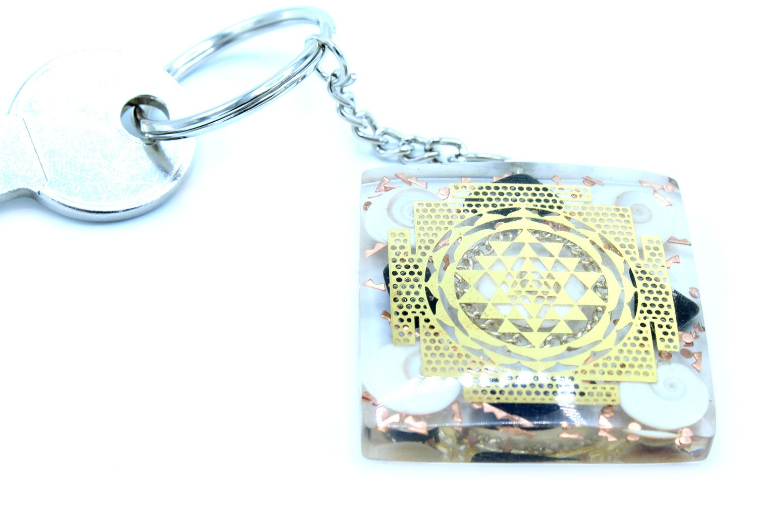 Stylish Orgonite Power Keyring for Home Protection with Tourmaline