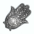 Polished Aluminium Hamsa Incense Holder 14cm for Home Decor