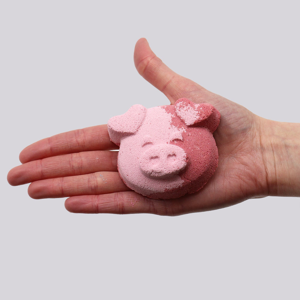 Pig Bath Bomb 70g with Vanilla Cupcake Scent for Kids Fun