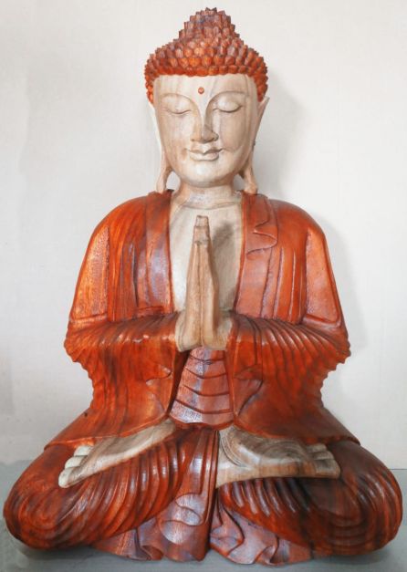 Hand Carved Buddha Statue 60cm Welcome for Home Decor
