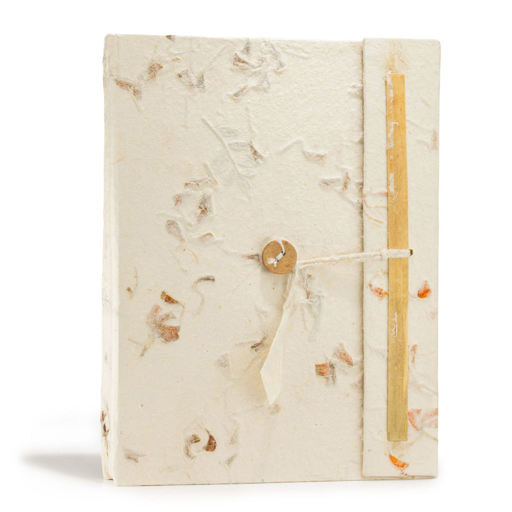 Lokta Mixed Flowers Notebook Large with Bookmark and 45 Leaves