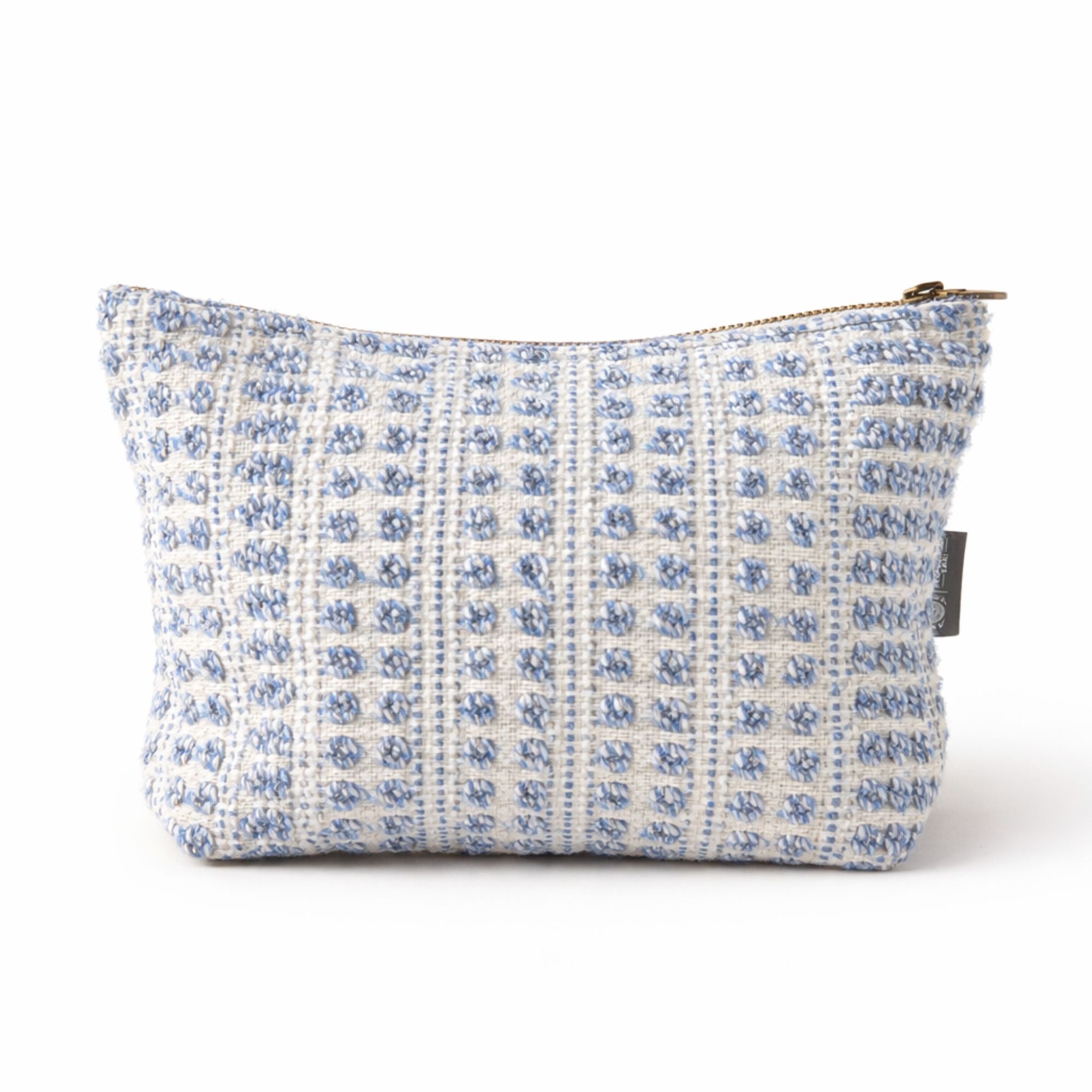 Nomad Sari Indian Jacquard Toiletry Bag in Indigo Echo Design
