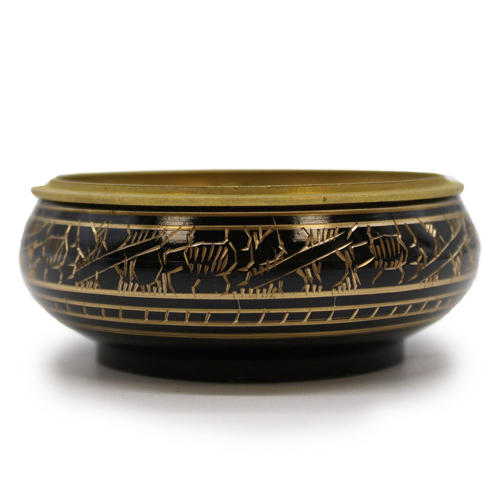Elegant Brass Carved Charcoal Incense Jar for Home Fragrance