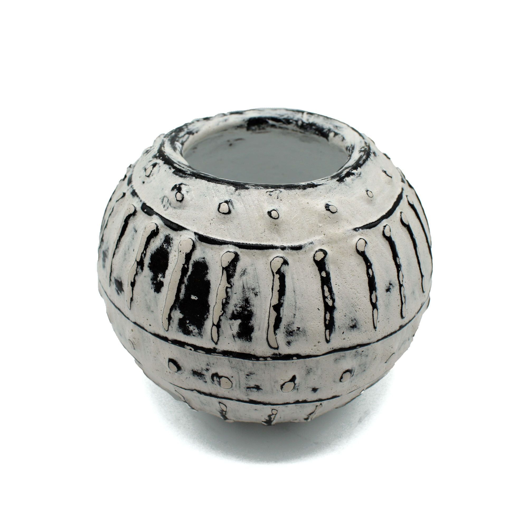 Greek Bubble Clay Plant Pot in Cream 10cm Decorative Home Accent