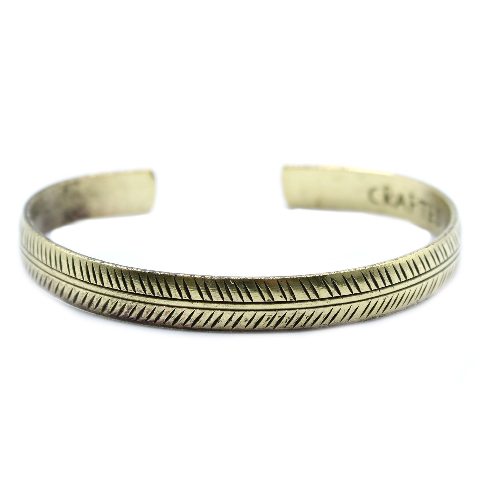 Brass Tibetan Bracelet Slim Tribal Leaf for Unique and Elegant Style