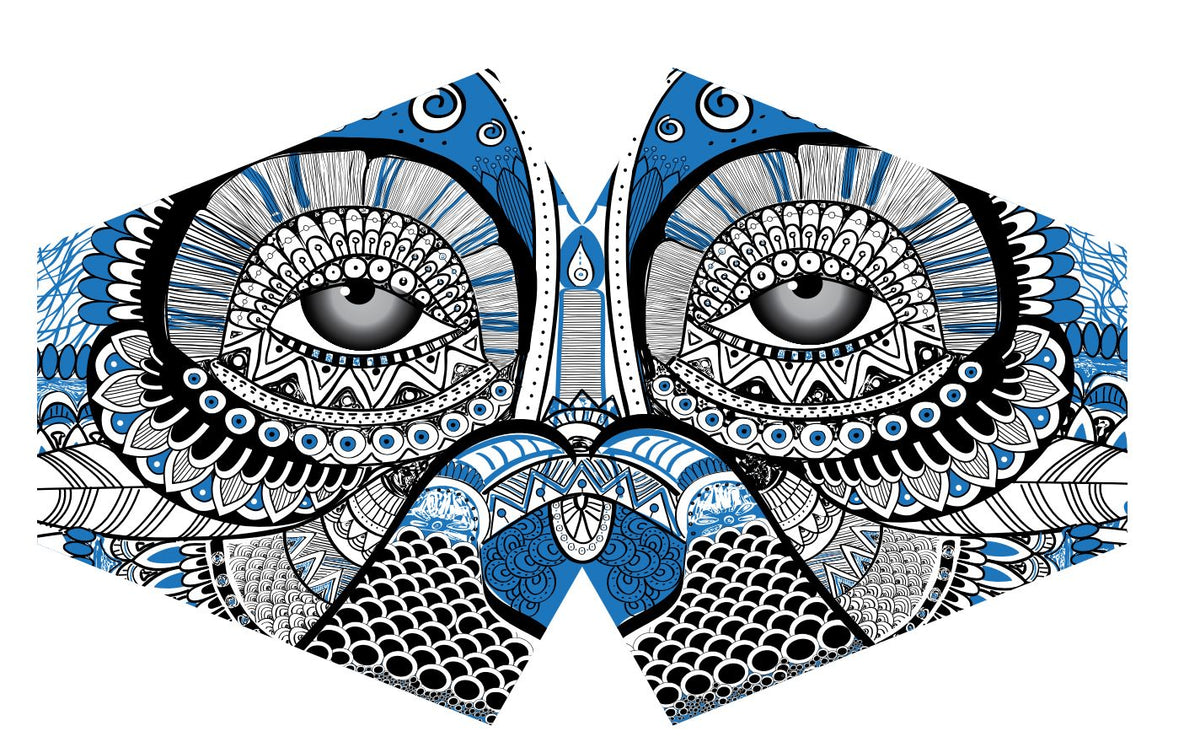 Reusable Poly-Cotton Face Mask with Filter Pocket – Mystical Owl (Adult)