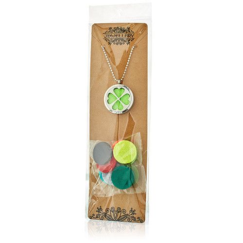 Aromatherapy Diffuser Necklace Heart Design with Sparkling Diamonds