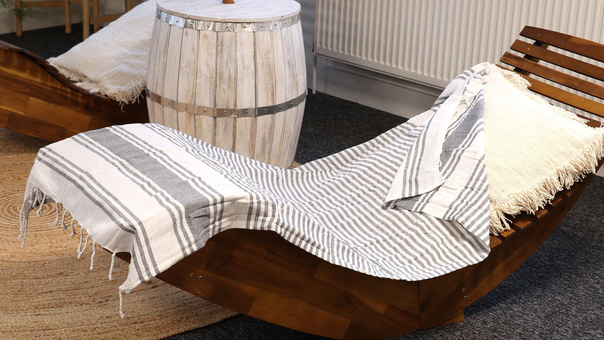 Hamman Spa Towel Charcoal 90x170cm for Luxurious Bathing
