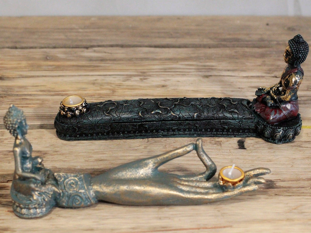 Antique Buddha Hand Incense Burner for Home and Meditation Spaces