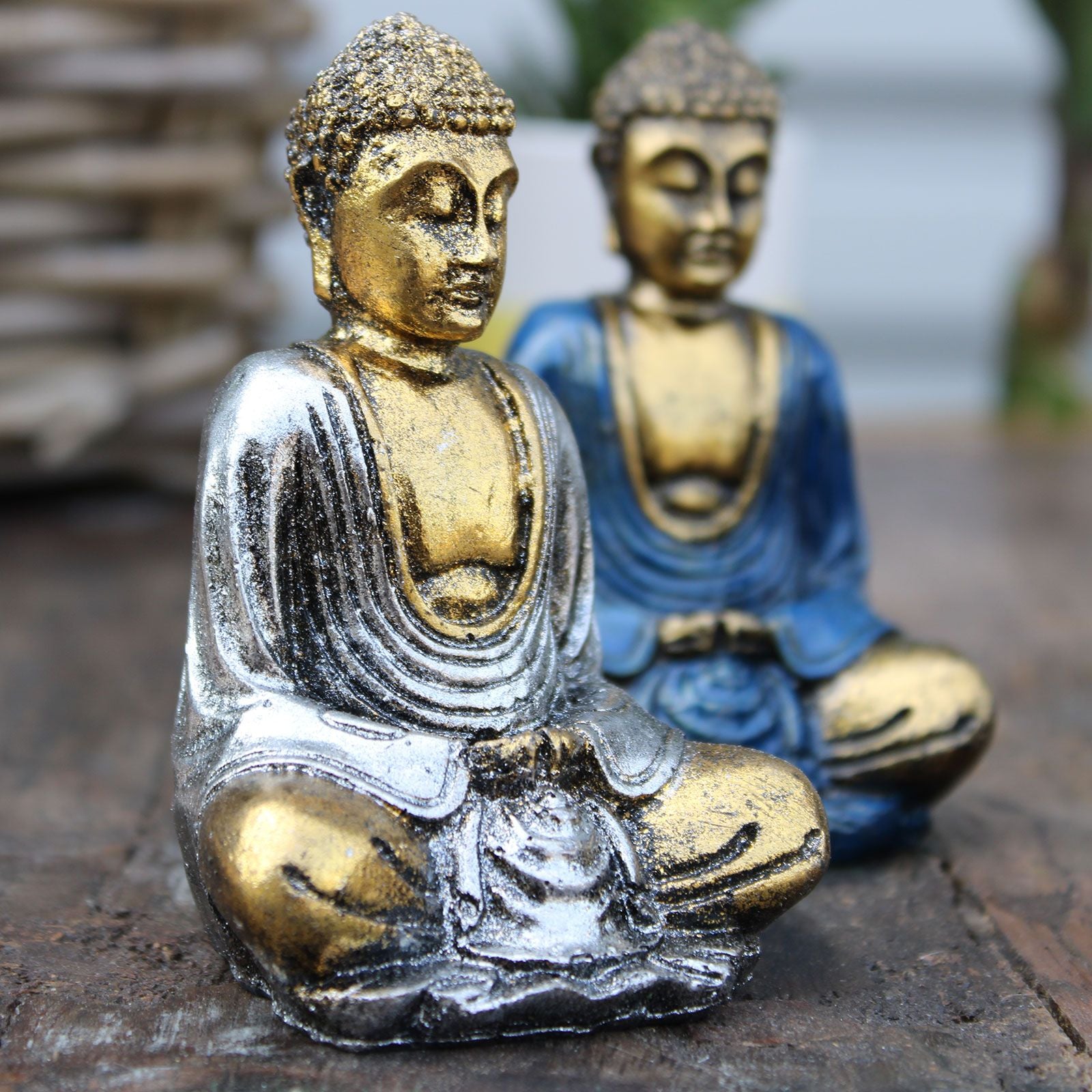 Gold Mini Buddha Statues in Assorted Colours for Home Decor