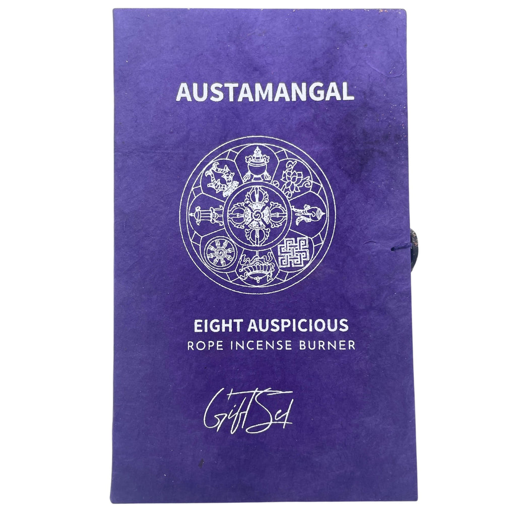 Astamangal Rope Incense Set with Silver Plated Holder Design
