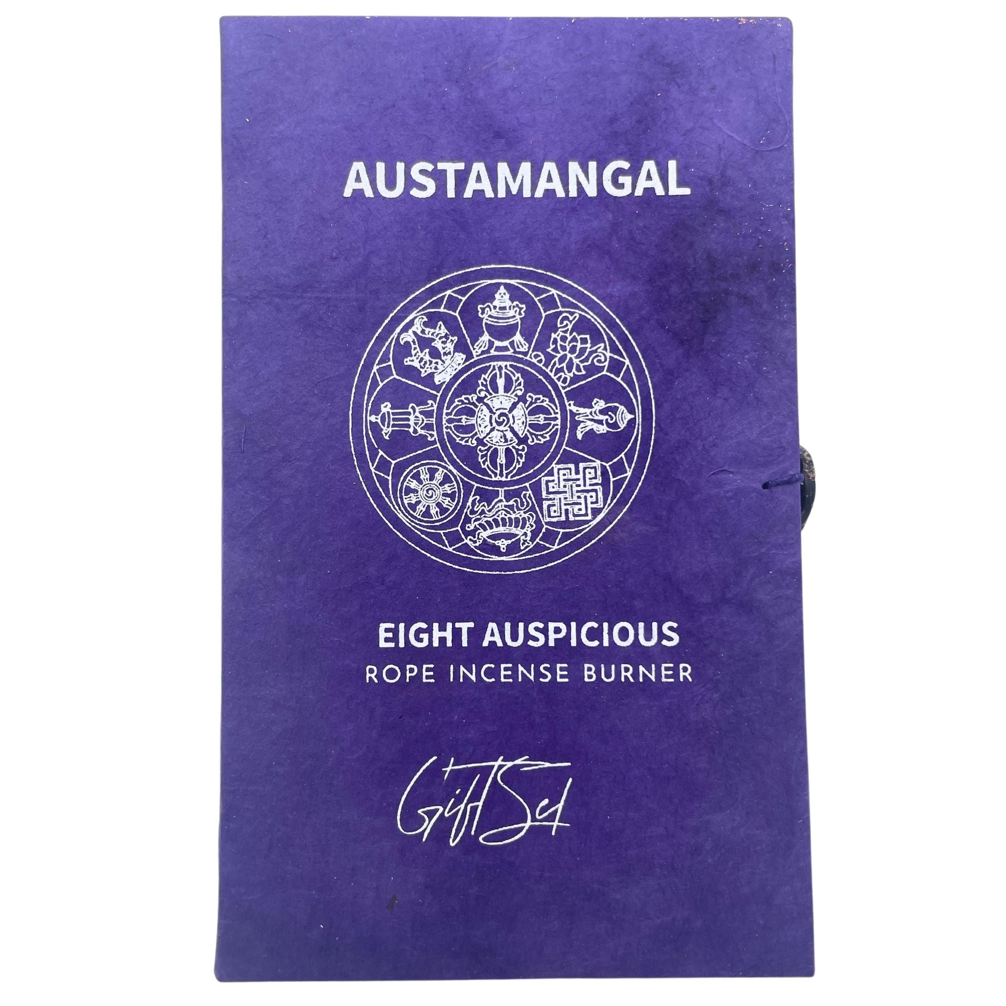 Astamangal Rope Incense Set with Silver Plated Holder Design