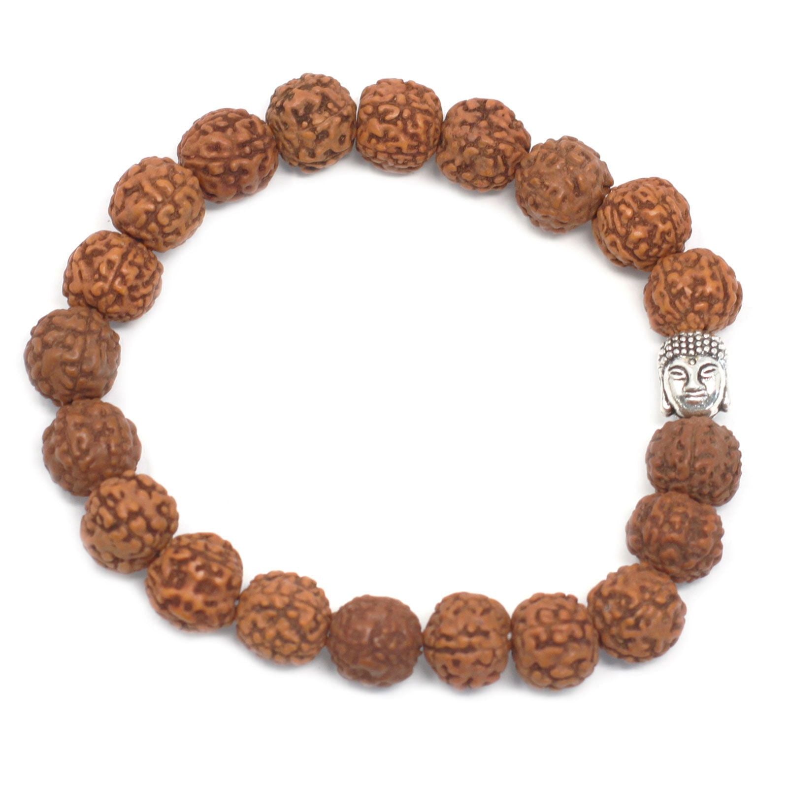 Rudraksha Buddha Bangle Mala in Brown with 20 Unique Beads